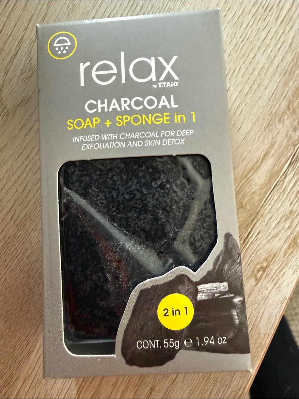 Charcoal Soap + Sponge 2-in-1 — Black Charcoal Cleansing Bar- 12 pack